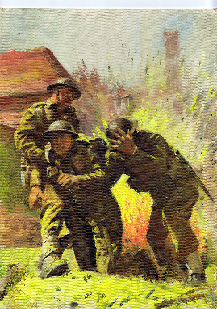 War Picture Library cover #17  'Commandos Die Hard' (Original) art by Septimus Scott Art at The Illustration Art Gallery