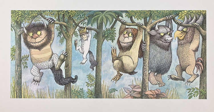 Where The Wild Things Are: Wild Rumpus (Print) by Maurice Sendak at The Illustration Art Gallery