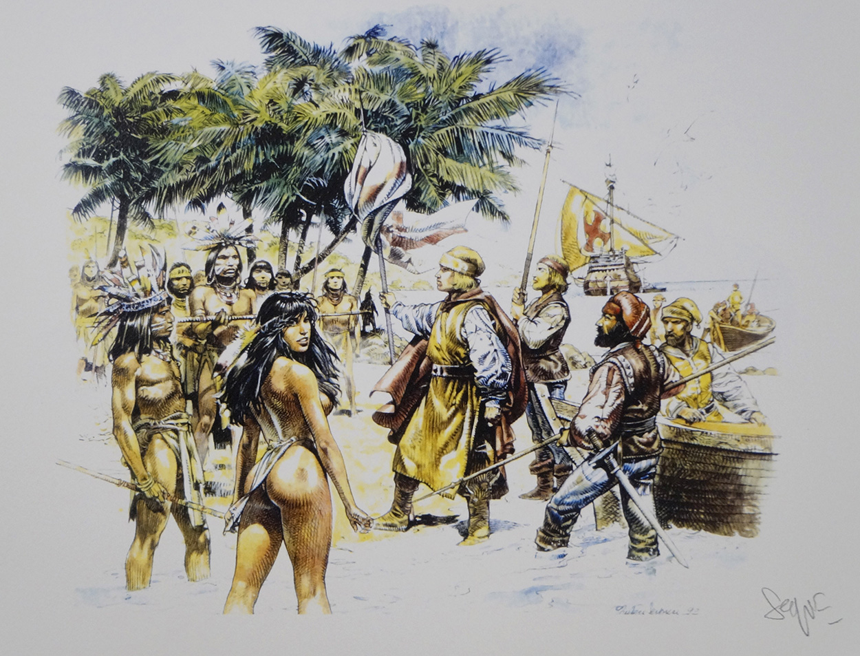 Natives and Invaders (Limited Edition Print) (Signed) art by Paolo Serpieri Art at The Illustration Art Gallery