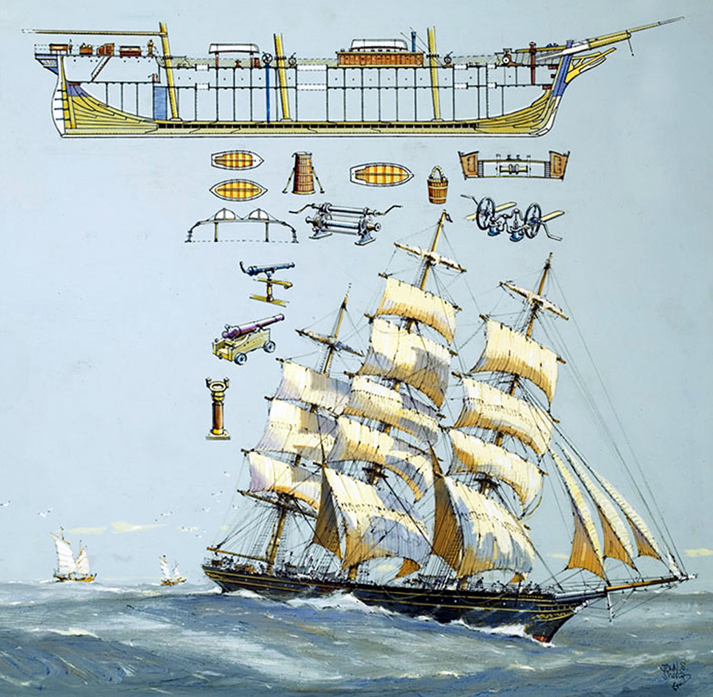 Tea-Clipper Racing Home (Original) (Signed) art by John S Smith Art at The Illustration Art Gallery