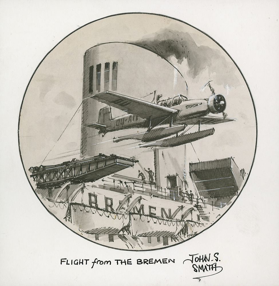 A Flight from the Bremen (Original) (Signed) art by John S Smith Art at The Illustration Art Gallery