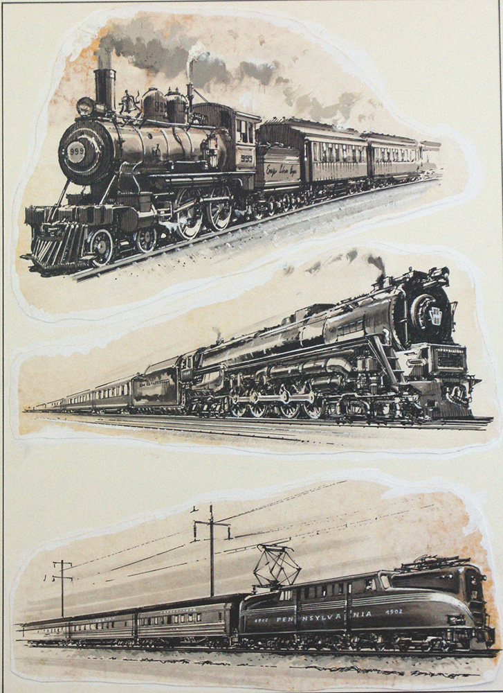 U.S. Trains Through the Ages (Original) art by John S Smith Art at The Illustration Art Gallery
