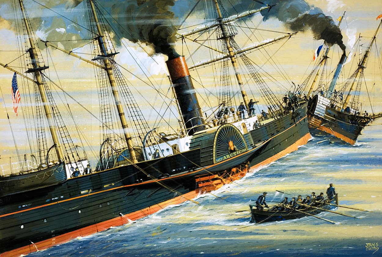 Disaster on the Blue Riband Challenge (Original) (Signed) art by John S Smith Art at The Illustration Art Gallery