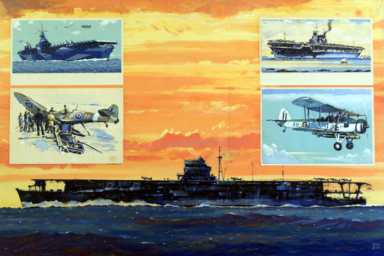 Japanese Aircraft Carrier Hiryu - Terror of the Pacific (Original) (Signed) art by John S Smith Art at The Illustration Art Gallery