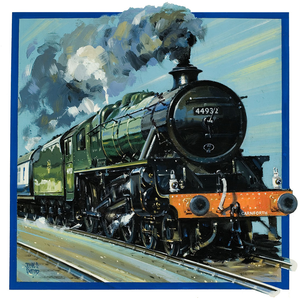 Full Steam on the Rails (Original) (Signed) art by John S Smith Art at The Illustration Art Gallery