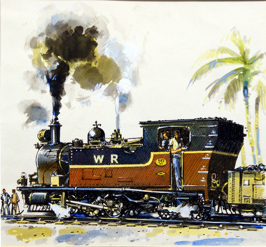 Tank Engine on Bengali Railway (Original) art by John S Smith Art at The Illustration Art Gallery