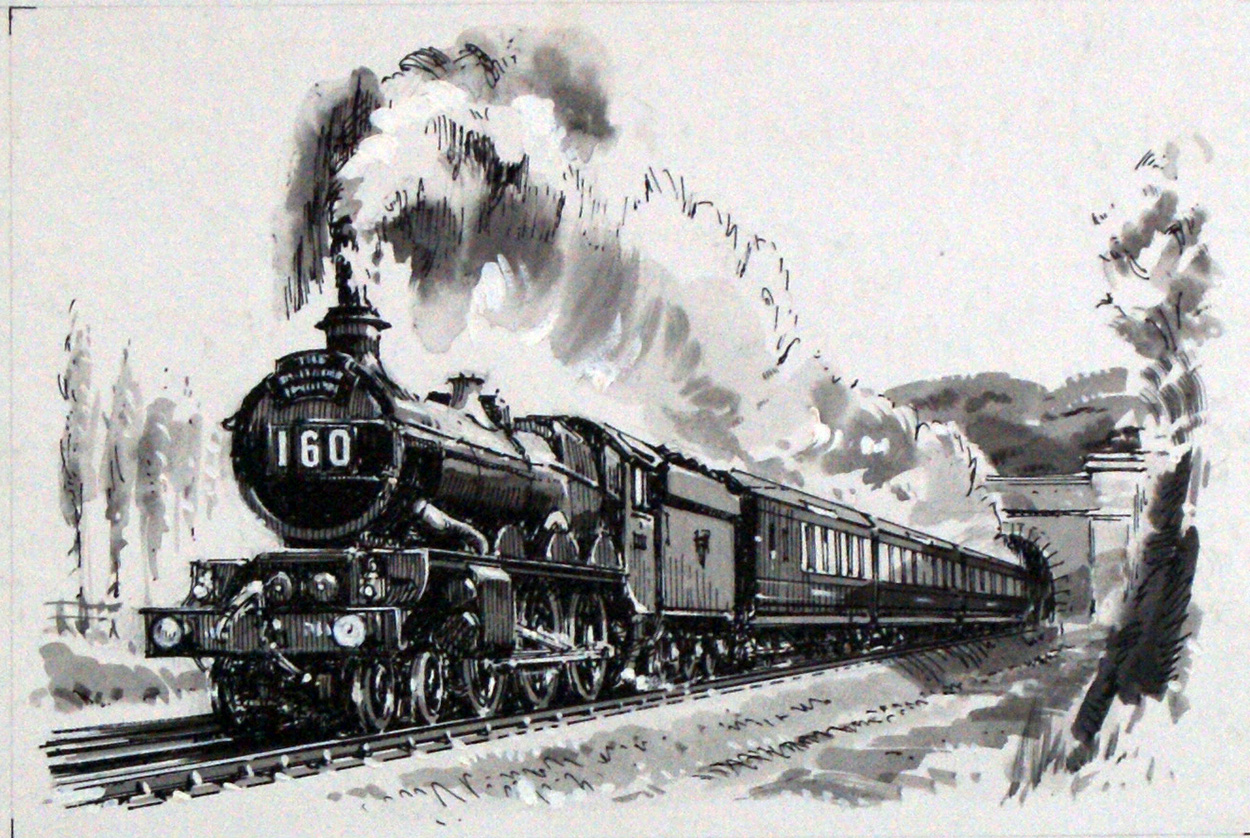 Great Western Steam Locomotive (Original) art by John S Smith Art at The Illustration Art Gallery
