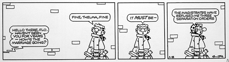 Andy Capp daily strip 21st January 1992 (Original) (Signed) by Reg Smythe Art at The Illustration Art Gallery