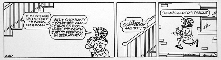 Andy Capp daily strip 23rd January 1992 (Original) (Signed) by Reg Smythe Art at The Illustration Art Gallery