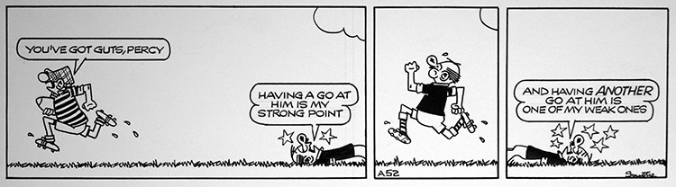 Andy Capp daily strip 29th February 1992 Rugby Strong Point (Original) (Signed) by Reg Smythe Art at The Illustration Art Gallery