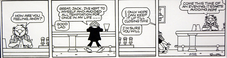 Andy Capp daily strip 17th April 1991 (Original) (Signed) by Reg Smythe Art at The Illustration Art Gallery