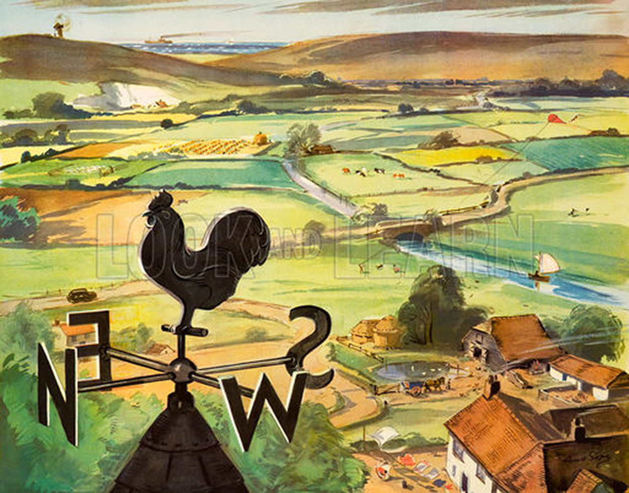 The Clever Weather Cock (Original Macmillan Poster) (Print) art by Eileen Soper at The Illustration Art Gallery