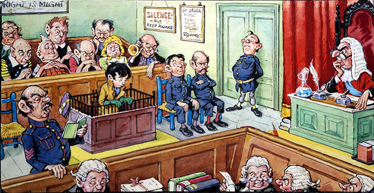 Norman Gnome On Trial (Original) by Geoff Squire at The Illustration Art Gallery