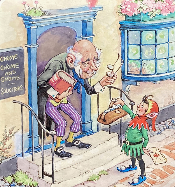 Norman Gnome visits a Solicitor (Original) by Geoff Squire at The Illustration Art Gallery