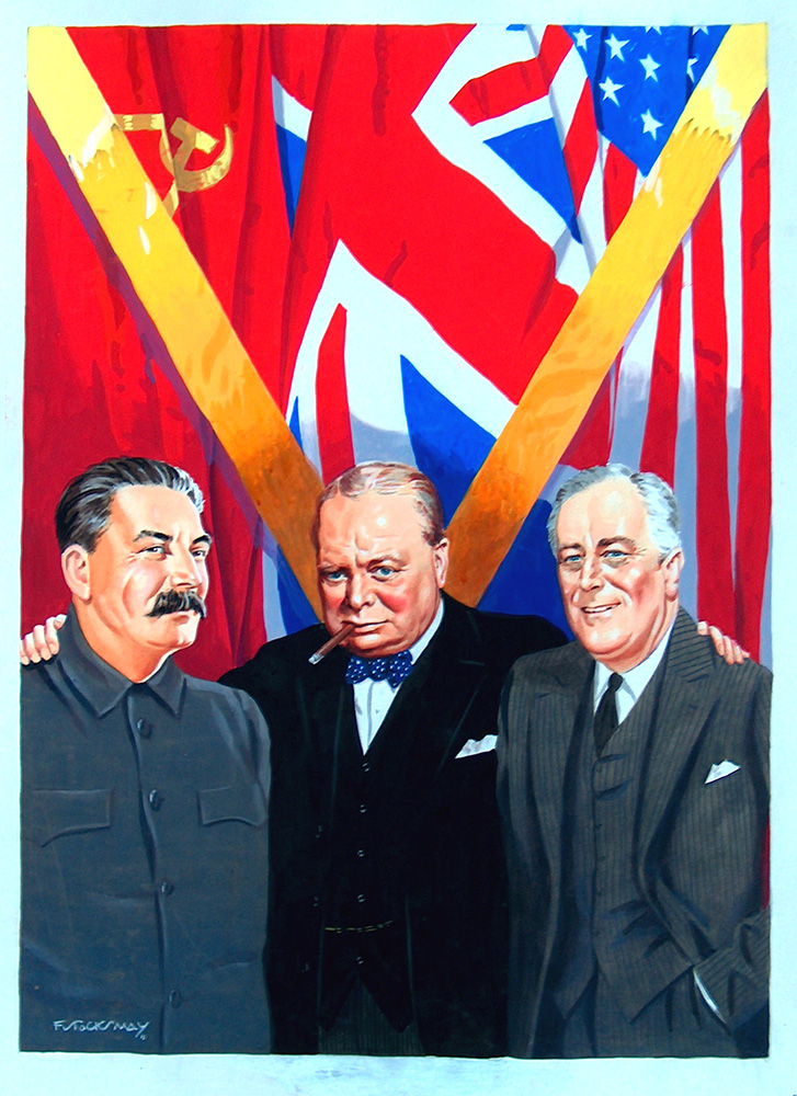 Winston Churchill, Franklin Roosevelt, Joseph Stalin (Original) (Signed ...