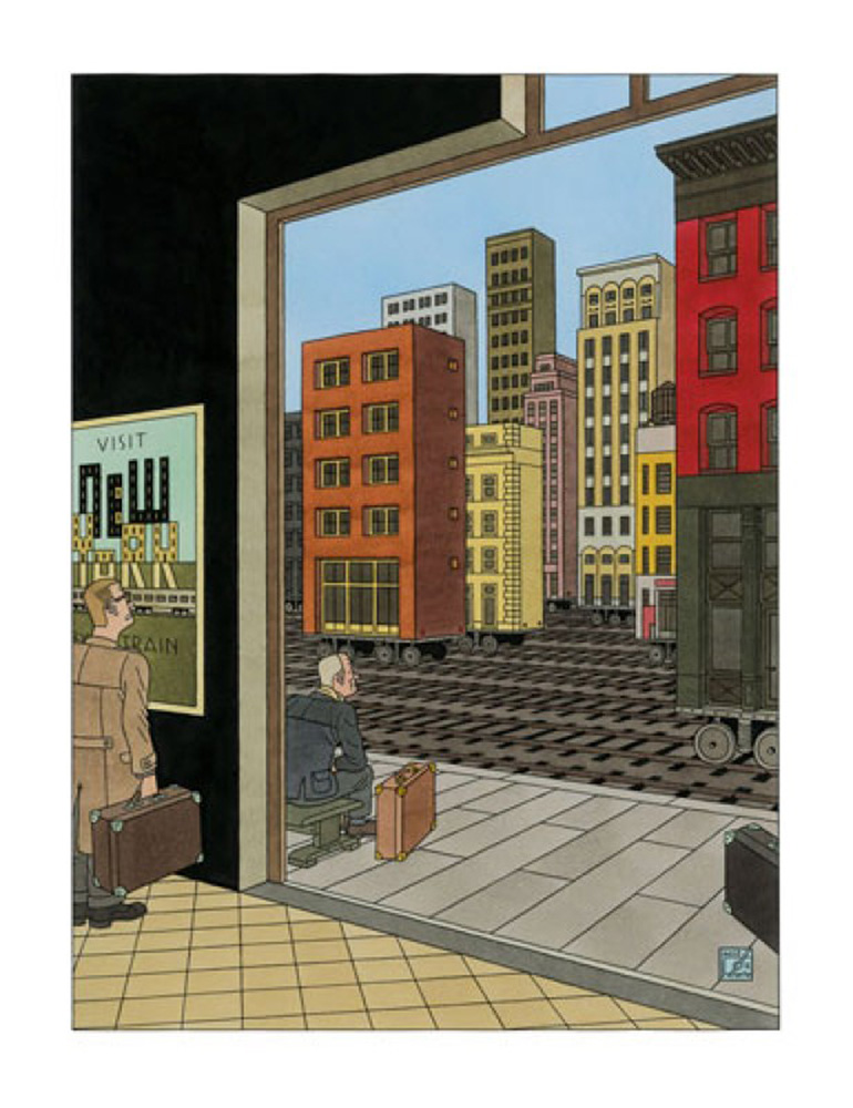New York by Train (Limited Edition Print) (Signed) art by Joost Swarte Art at The Illustration Art Gallery