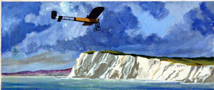 Louis Bleriot Crossing the English Channel (Original) by Ferdinando Tacconi at The Illustration Art Gallery