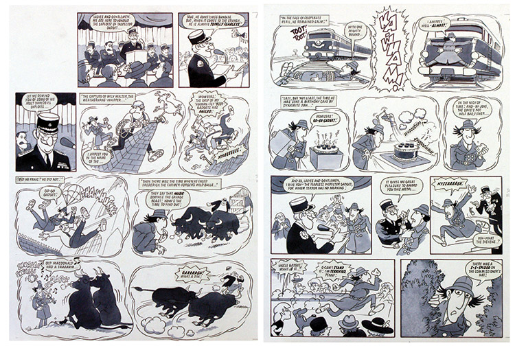 Inspector Gadget from 'Look In' 4  (TWO pages) (Originals) by Inspector Gadget (Titcombe) at The Illustration Art Gallery