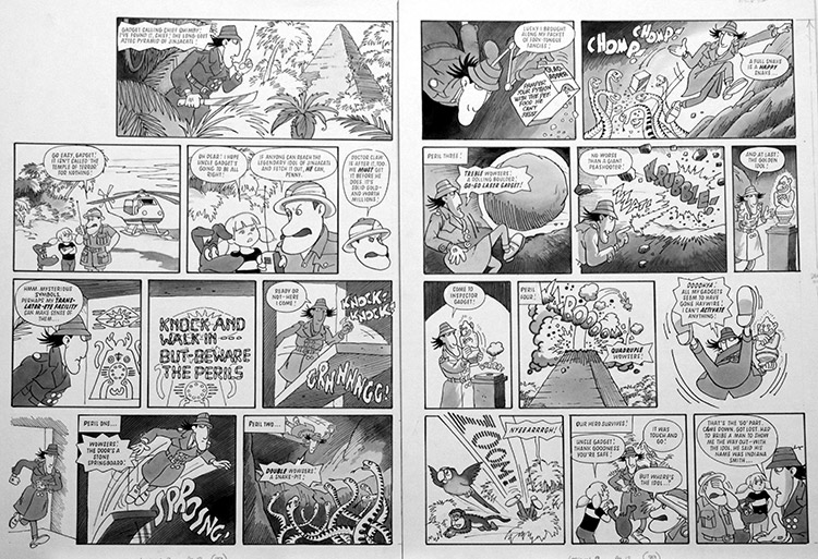Inspector Gadget: Snakes (TWO pages) (Originals) by Inspector Gadget (Titcombe) at The Illustration Art Gallery