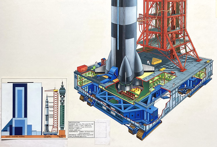 Crawler Transporter Cut-Away (Original) by Mike Tregenza at The Illustration Art Gallery