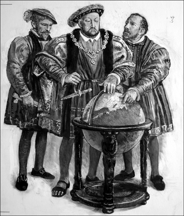 King Henry VIII and the Route to Russia (Original) by Clive Uptton Art at The Illustration Art Gallery