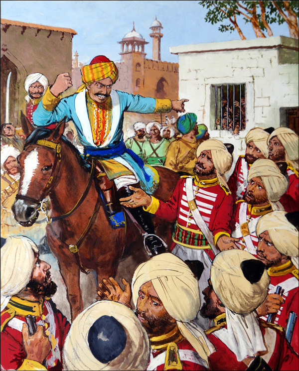 Indian Mutiny - Massacre (Original) by Clive Uptton Art at The Illustration Art Gallery