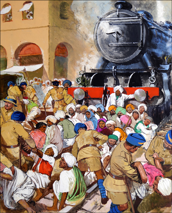 Peaceful Protest in India (Original) by Clive Uptton Art at The Illustration Art Gallery