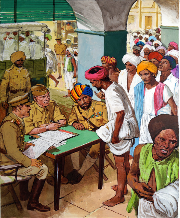 India Enters World War Two (Original) by Clive Uptton Art at The Illustration Art Gallery
