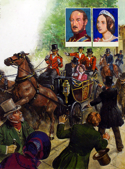 Queen Victoria and the Assassin! (Original) by Clive Uptton Art at The Illustration Art Gallery