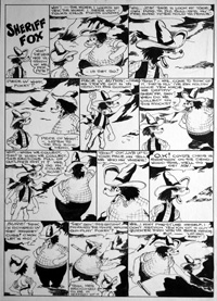 Sheriff Fox British Golden Age Comic Art: Don't Stare (FOUR pages) (Originals)