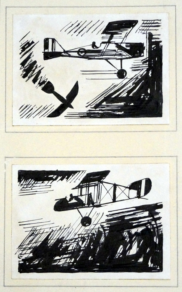 Two Aeroplane Sketches (Original) by Charles Clixby Watson at The Illustration Art Gallery