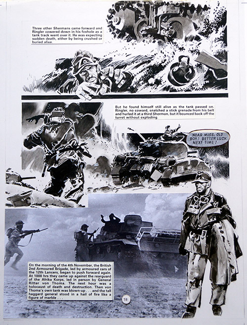 True War 1 page 18: Alamein Tank Battle (Original) by Jim Watson at The Illustration Art Gallery