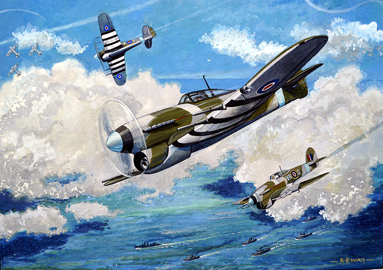 Aeroplanes - The Formidable Typhoon Fighters (Original) (Signed) by Robert Barnard Way Art at The Illustration Art Gallery