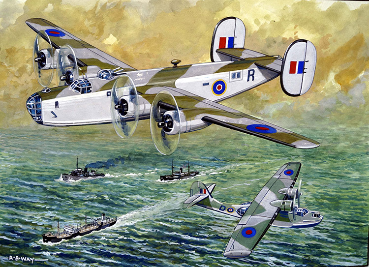 Aeroplanes - Liberator and Catalina (Original) (Signed) by Robert Barnard Way Art at The Illustration Art Gallery