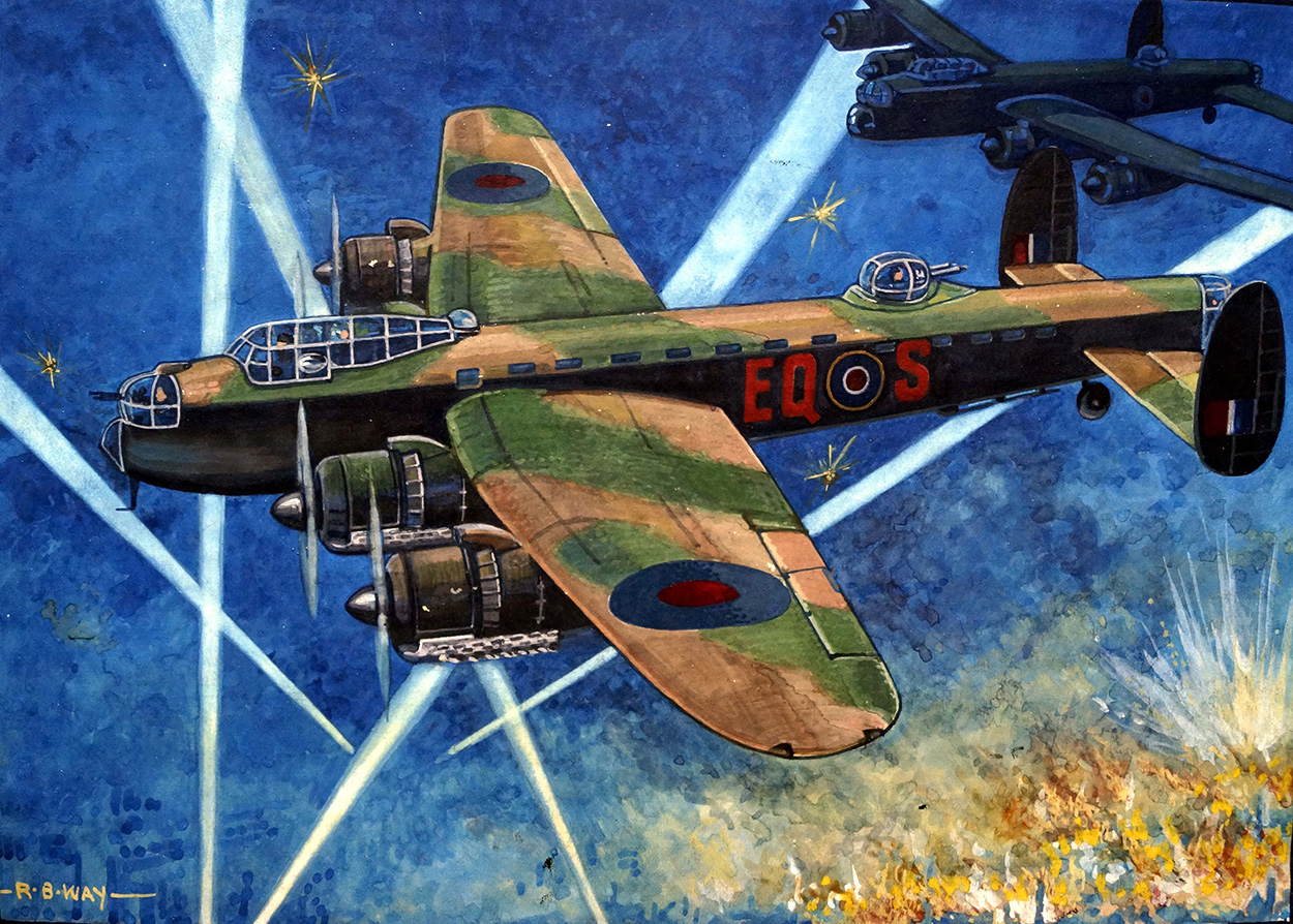 Aeroplanes - Lancaster (Original) (Signed) art by Robert Barnard Way Art at The Illustration Art Gallery