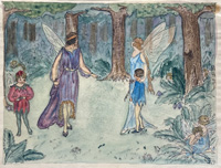 Art Nouveau Faeries in the Woods art by Doris White