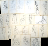 Nudes from Doris E. White Personal Sketchbooks (Originals)
