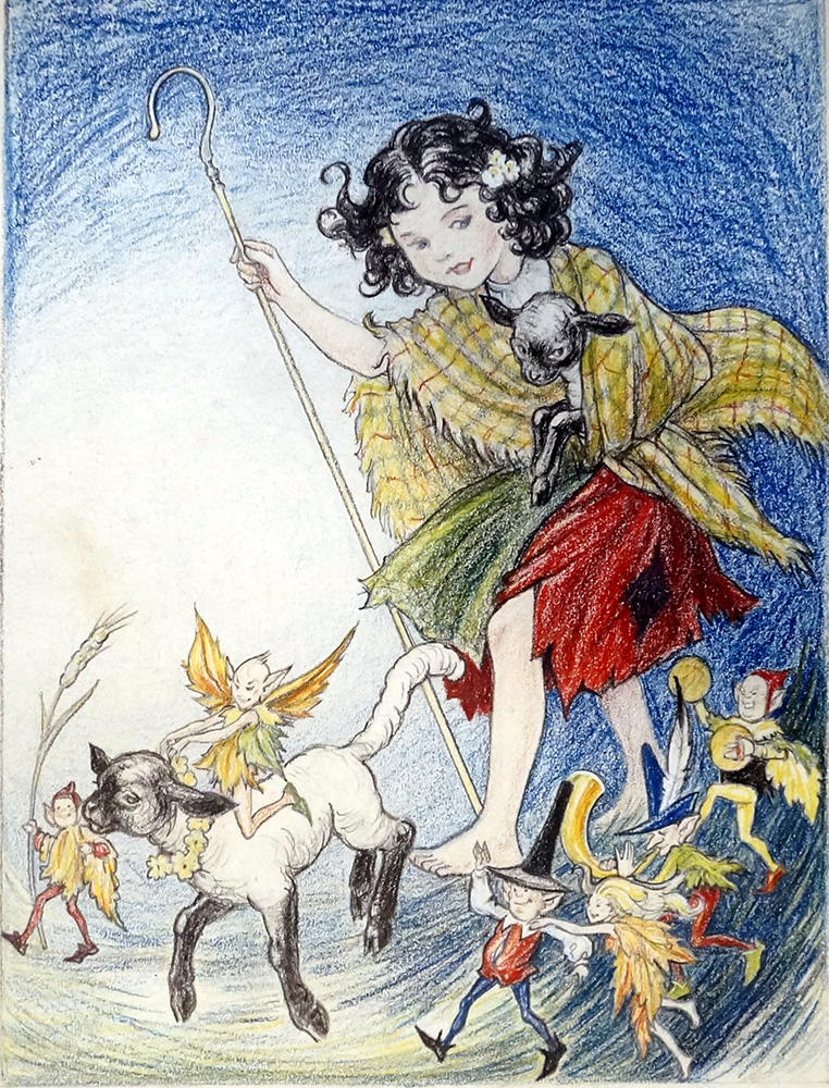 The Pixie Shepherdess (Original) art by Doris White Art at The Illustration Art Gallery