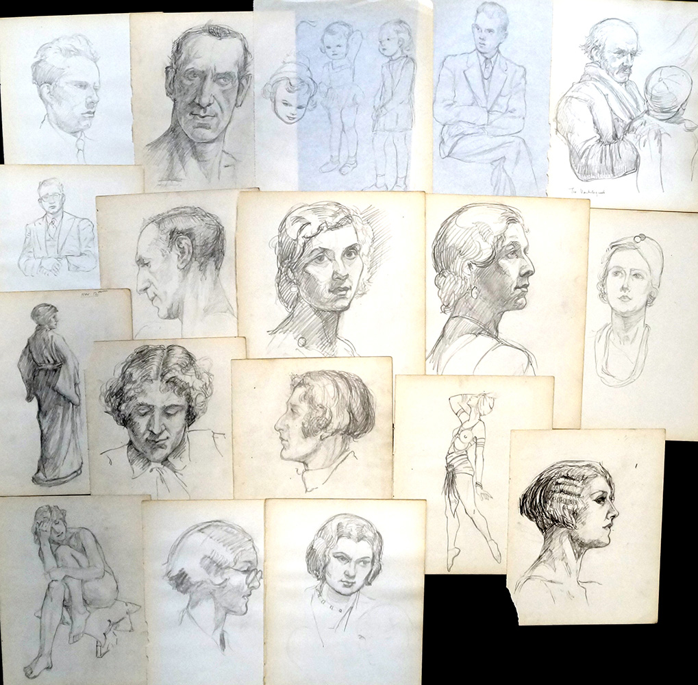Portraits in Pencil from Doris E. White Personal Sketchbooks (Originals) art by Doris White Art at The Illustration Art Gallery