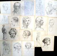 Portraits in Pencil from Doris E. White Personal Sketchbooks art by Doris White