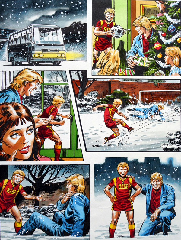 Roy Of The Rovers - A White Christmas (Original) by Michael White Art at The Illustration Art Gallery