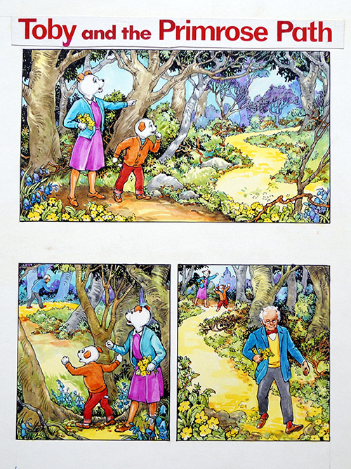 Toby and the Primrose Path (Original) by Doris White at The Illustration Art Gallery