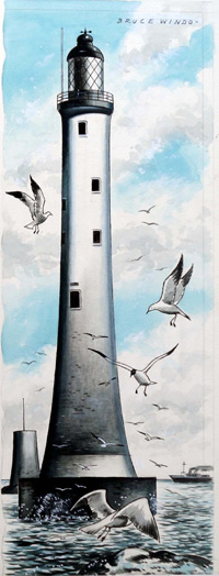 The Fourth Eddystone Lighthouse art by Bruce Windo