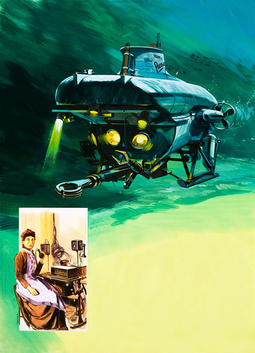 Vickers Mini-Submarine (Original) (Signed) by Gerry Wood Art at The Illustration Art Gallery