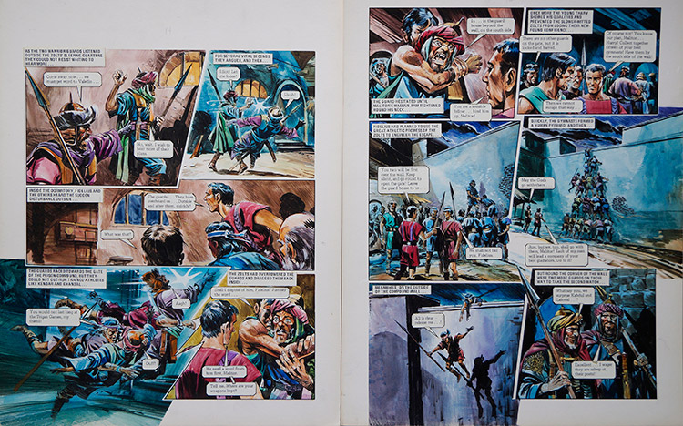 The Zolts Escape from 'War of The Zolts' (TWO pages) (Originals) (Signed) by The Trigan Empire (Gerry Wood) at The Illustration Art Gallery