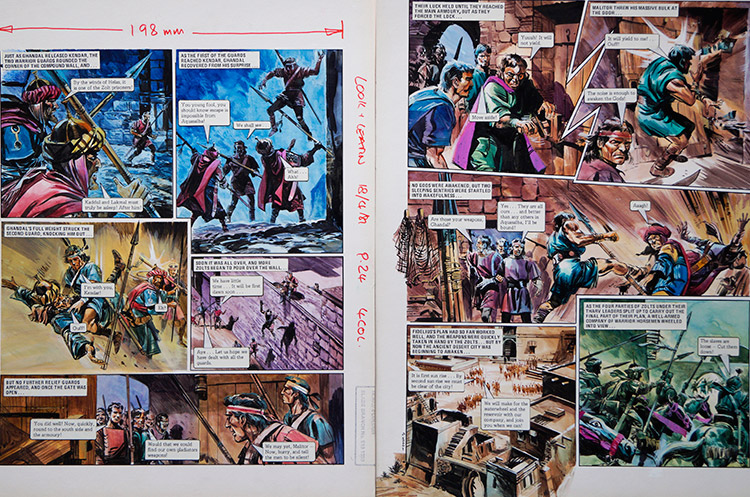 Escape from 'The War of The Zolts' (TWO pages) (Originals) (Signed) by The Trigan Empire (Gerry Wood) at The Illustration Art Gallery
