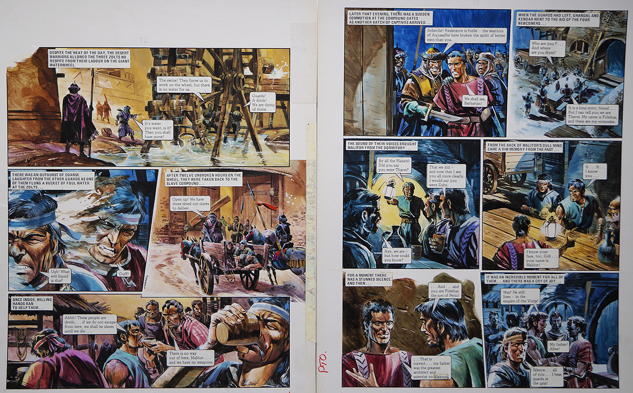 Slaves! From 'The War of The Zolts (TWO pages) (Originals) (Signed) art by The Trigan Empire (Gerry Wood) at The Illustration Art Gallery