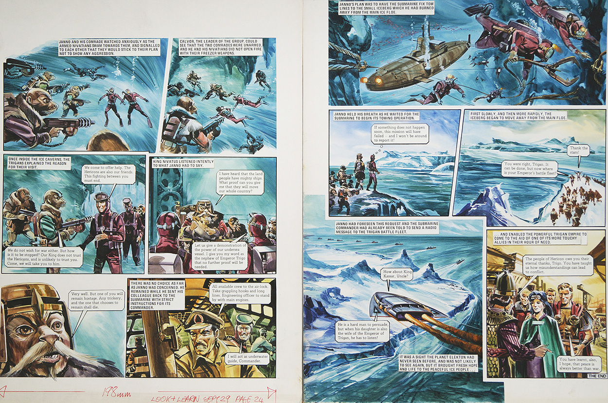 Last Hope from 'The Hericon/Nivatian Conflict' (TWO pages) (Originals) art by The Trigan Empire (Gerry Wood) at The Illustration Art Gallery
