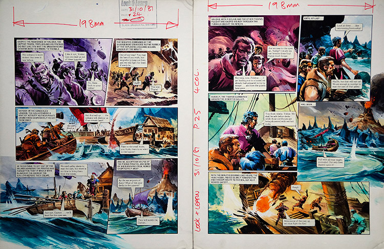 Eruption from 'The Tharvs' (TWO pages) (Originals) by The Trigan Empire (Gerry Wood) at The Illustration Art Gallery