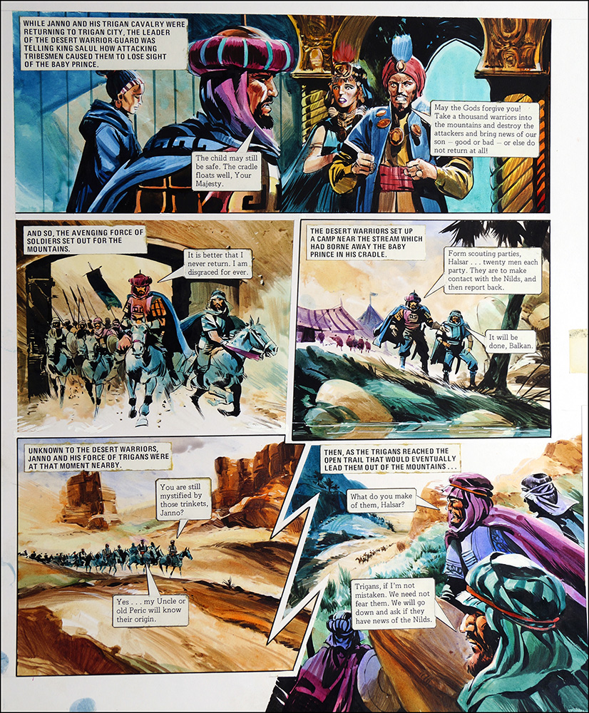 Trigan Empire: Mercy Mission (27 March 1982) (TWO pages) (Originals) art by The Trigan Empire (Gerry Wood) at The Illustration Art Gallery